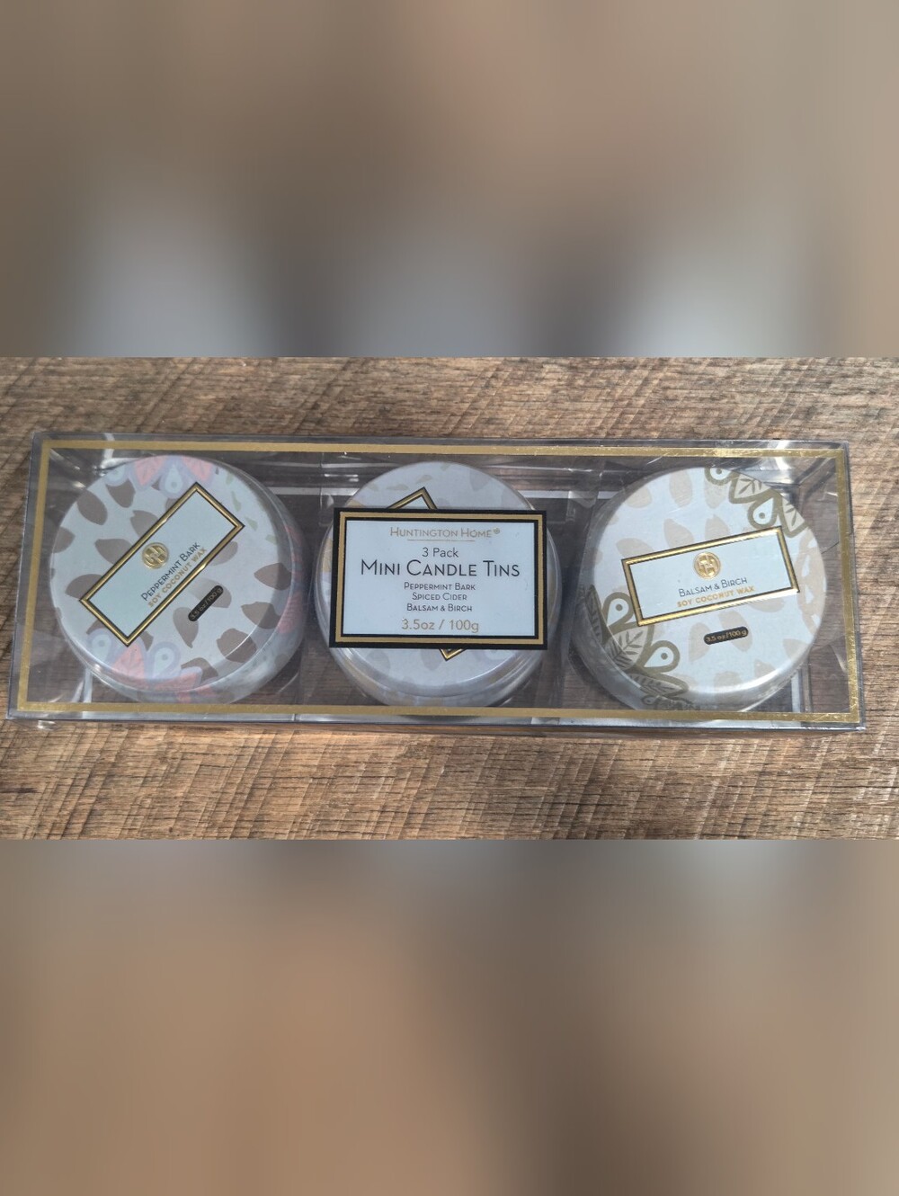 NIB Huntington Home Mini Candle Tins - (3 Pack) Bin 1D
